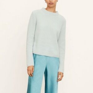 VINCE Shaker Rib Sweater 100% Cashmere Pale Green Teal color M size